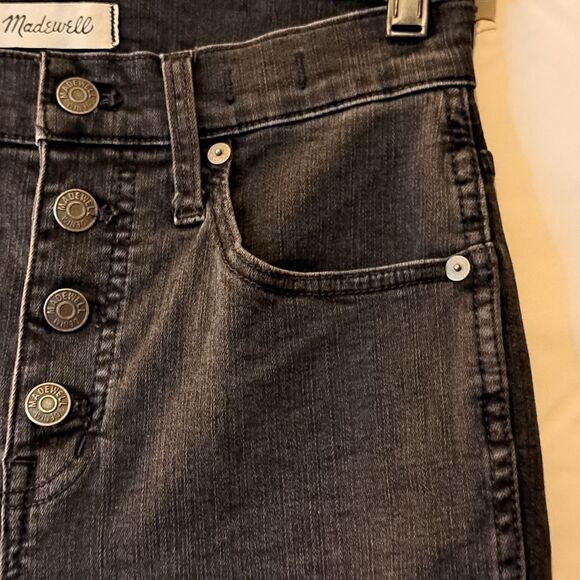 Madewell Women's 10'' High Rise Skinny Button Front Jeans Size 26 Boho Button - Picture 9 of 13